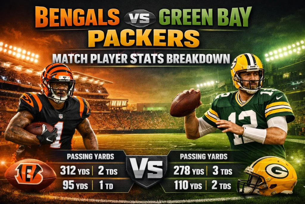 bengals vs green bay packers match player stats